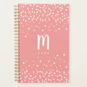 Confetti Dots Monogram Planer | Koralle (Vorderseite)