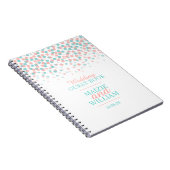 Confetti dots orange grünes Gästebuch Notizblock (Rechte Seite)