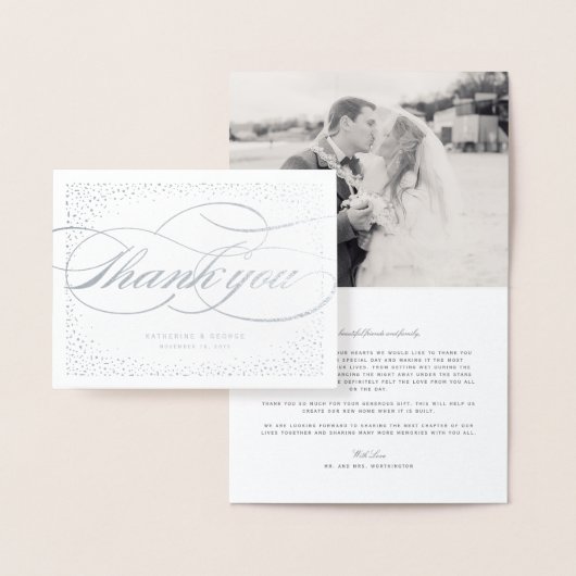 Confetti Dots und klassische Script Hochzeit Viele Folienkarte (Anzeige)
