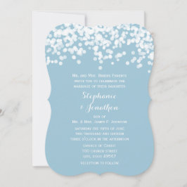 Confetti Dusty Powder Blue Wedding Einladung