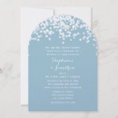 Confetti Dusty Powder Blue Wedding Einladung (Vorderseite)