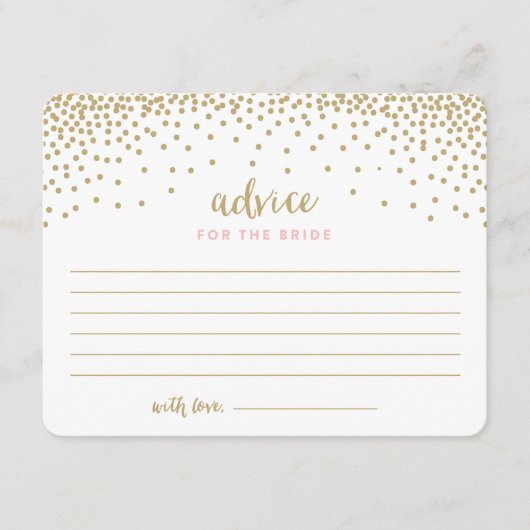 Confetti Duwer | Brautparty-Beratungs-Karten Hinweiskarte (Vorderseite)