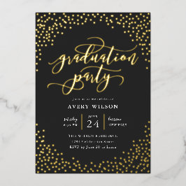 Confetti Elegant Script Graduation Party - Falcone Folieneinladung