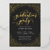Confetti Elegant Script Graduation Party - Falcone Folieneinladung (Vorderseite)