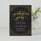Confetti Elegant Script Graduation Party - Falcone Folieneinladung (Stehend vorne)