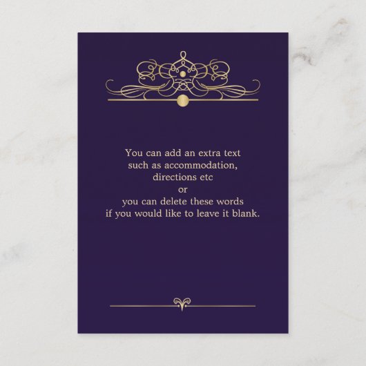 Confetti Empfang Card Begleitkarte (Rückseite)