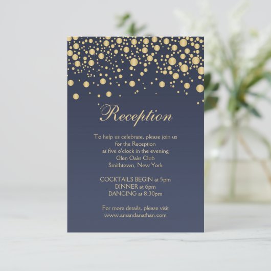 Confetti Empfang Card Einladung (Stehend Vorderseite)