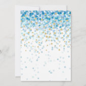 Confetti Es ist eine junge Babydusche Einladung (Rückseite)