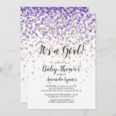 Confetti Es ist eine Mädchen-Baby-Dusche Einladung (Vorne/Hinten)