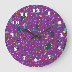 Confetti Explosion Große Wanduhr