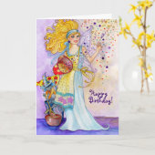 Confetti-feenhafte Geburtstags-Karte Karte (Gelbe Blume)