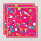 Confetti Feier Geburtstagsparty Einladung (Vorne/Hinten)