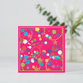 Confetti Feier Geburtstagsparty Einladung (Stehend Vorderseite)