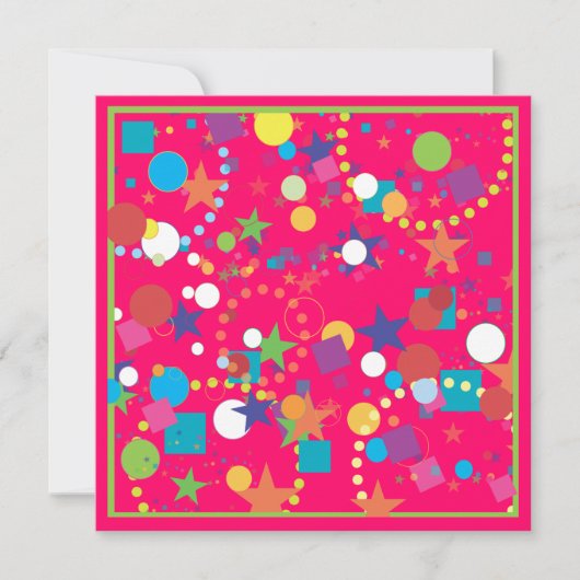 Confetti Feier Geburtstagsparty Einladung (Vorderseite)