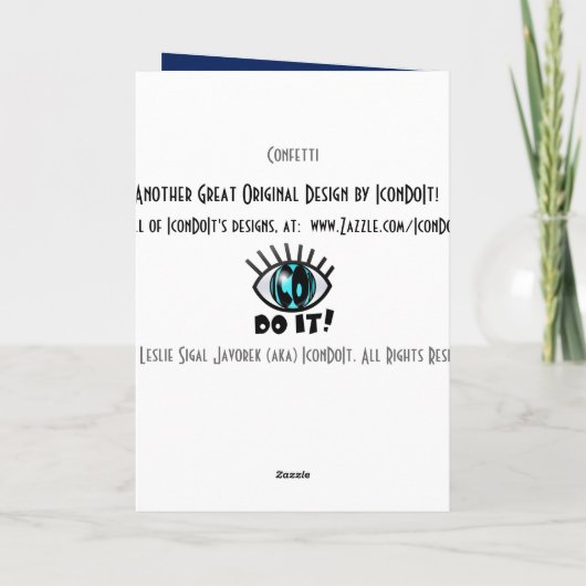 Confetti Feiertagskarte (Rückseite)