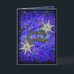 Confetti Feiertagskarte<br><div class="desc">Wünschen Sie Ihren Freunden, Familie, Nachbarn & Geschäftspartnern "Warm Greetings for the Coolste Holiday" mit IconDoEs ist das neueste, moderne Design der China Schneeflocken gegen eine Explosion von Blues, Violett & Aqua Konfetti. Inside text ist anpassbar.</div>