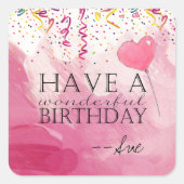 Confetti Fill Birthday wünscht Stickers (Vorderseite)