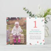 Confetti Foto Birthday Einladung (Stehend Vorderseite)