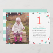 Confetti Foto Birthday Einladung (Vorne/Hinten)