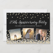 Confetti Foto Collage 25-jähriges Party Einladung (Vorderseite)