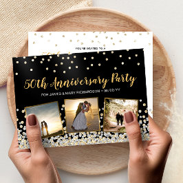 Confetti Foto Collage 50 Jahre Party Einladung