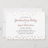 Confetti Foto Collage Rose Gold Graduation Party Einladung (Rückseite)