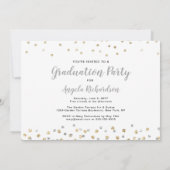 Confetti Foto Collage Silver Graduation Party Einladung (Rückseite)