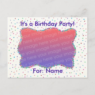 Confetti Foto Geburtstag Einladungen auf Postkarte