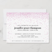 Confetti Foto Graduation Party in Rosa und Weiß Einladung (Vorderseite)