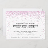 Confetti Foto Graduation Party in Rosa und Weiß Einladung (Vorne/Hinten)