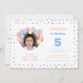 Confetti Frame Balloon Arch Photo Birthday Einladung (Vorderseite)