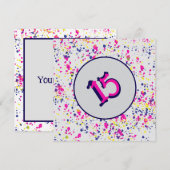 Confetti Fun Sprinkles Design 15 Einladung (Vorne/Hinten)