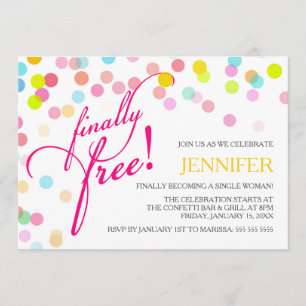 Confetti geben schließlich   Scheidungs-Party frei Einladung