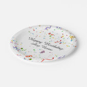 Confetti-Geburtstags-Party Pappteller (Schrägansicht)