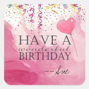 Confetti gefüllter Geburtstag wünscht Aufkleber