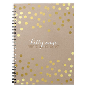 CONFETTI GLAMOROUS niedlich-Spot-Goldkrafträder Notizblock