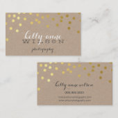 CONFETTI GLAMOROUS niedliche Goldfolie fett Visitenkarte (Vorne/Hinten)