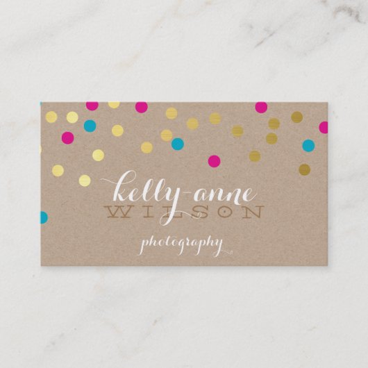 CONFETTI GLAMOROUS niedliche Goldfolie Visitenkarte (Vorderseite)