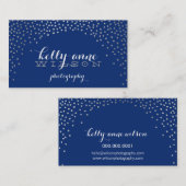 CONFETTI GLAMOROUS niedliche Mini-Silber-Folie Loo Visitenkarte (Vorne/Hinten)