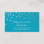 CONFETTI GLAMOROUS niedliche Silberfolie fett Fass Visitenkarte (Rückseite)