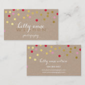 CONFETTI GLAMOROUS niedliches Gold fett rosa Visitenkarte (Vorne/Hinten)