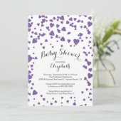 Confetti Glitzer Herz Kinderdusche Einladung (Stehend Vorderseite)