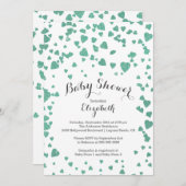 Confetti Glitzer Herz Kinderdusche Einladung (Vorne/Hinten)