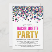 Confetti Glitzer Junggeselinnen-Abschied Einladung (Vorderseite)