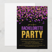 Confetti Glitzer Junggeselinnen-Abschied Einladung (Vorne/Hinten)