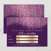 Confetti Glitzer Lila Pink Certificate Geschenk (Vorne/Hinten)