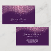 Confetti Glitzer Makeup Pink Lila Lashes Visitenkarte (Vorne/Hinten)