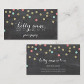 CONFETTI GLITZER niedliche Goldkornkalkpappe Visitenkarte (Vorne/Hinten)