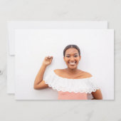 Confetti Glitzer Red Black Foto Graduation Party Einladung (Rückseite)