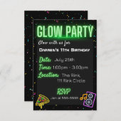 Confetti Glow Party Kindergeburtstag Party Einladu Einladung (Vorne/Hinten)